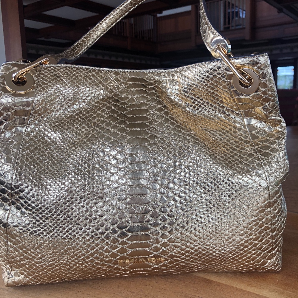 Michael Kors Large tote gold embossed bag